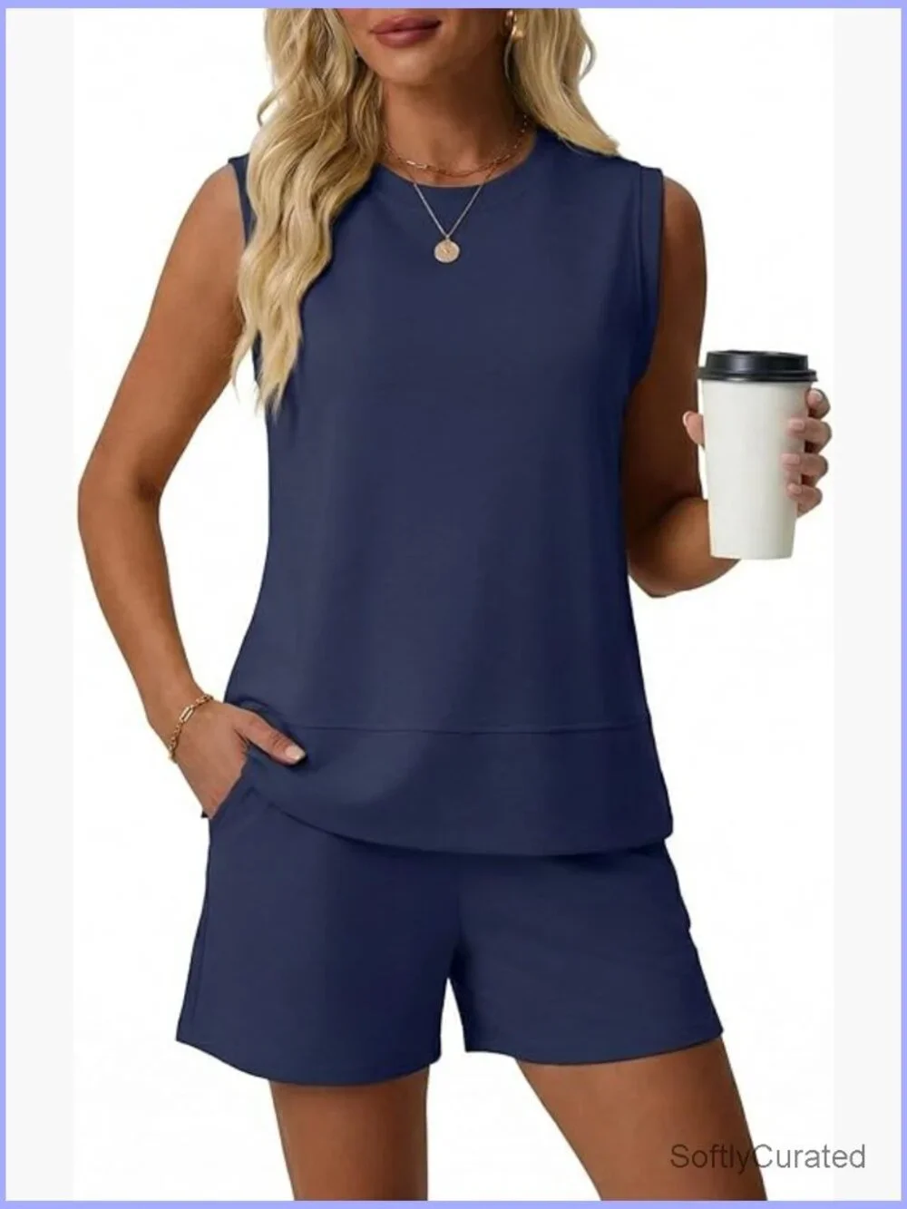2 Piece Shorts Set: Tank Top & Matching Shorts Summer Lounge